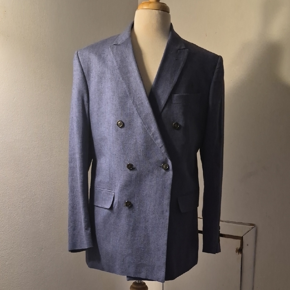 Stafford Classic Navy Double-Breasted Blazer